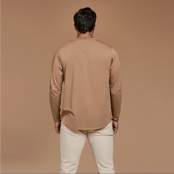 NEW Men’s Nuuds Long Sleeve Curved Hem Shirt 3X Color Cinnamon - Picture 3 of 9